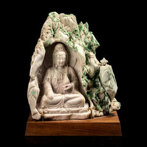 A Chinese Export Carved Jadeite