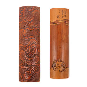 Two Chinese  Carved Wood Wrist