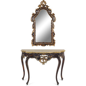 A Louis XV Style Painted and Part-Silvered