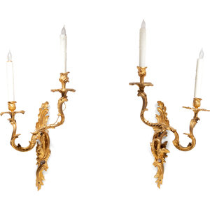 A Pair of Louis XV Style Gilt Bronze