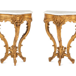 A Pair of Louis XV Style Giltwood 351b8f