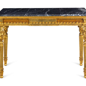 A Louis XVI Style Giltwood Marble Top 351bb5