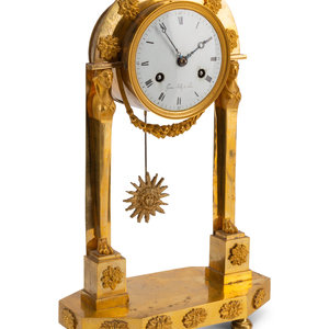 An Empire Gilt Bronze Clock Gaston 351bc0