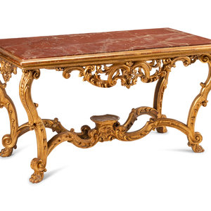 An Italian Giltwood Marble-Top