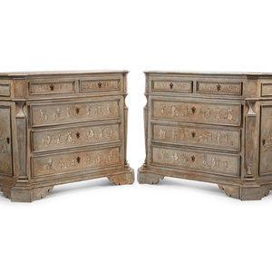 A Pair of Venetian Style Gray-Painted