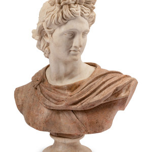 A Carved Marble Bust of a Roman
20th