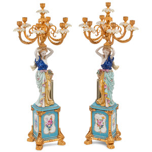 A Pair of German Porcelain and