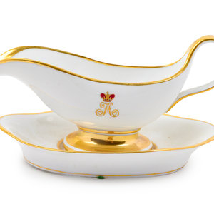 A Russian Porcelain Sauceboat and