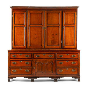 A George III Oak Two Part Cabinet 18th 351c86