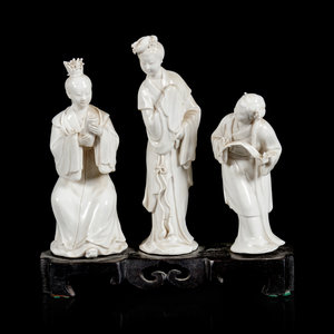 Three Chinese Blanc de Chine Porcelain 351cce