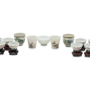 Thirteen Chinese Famille Rose Porcelain