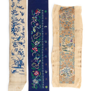 Three Chinese Embroidered Silk