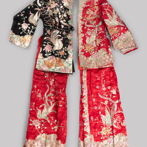 Two Sets of Chinese  Embroidered