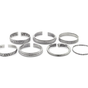 Seven Chinese Silver Bangles
LATE