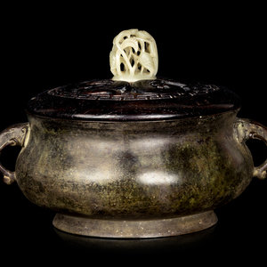 A Chinese Bronze Censer 
with a