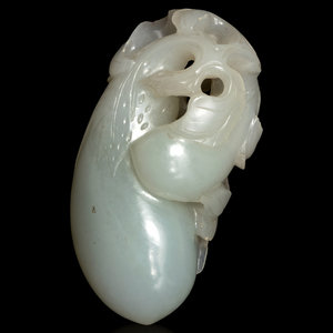 A White Jade Eggplant Carving 18TH 19TH 351d82