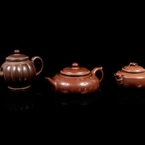 Three Chinese Yixing Zisha Pottery 351dbc