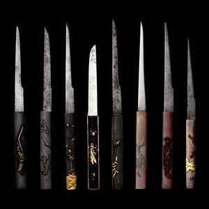 Eight Mixed Metal Kozuka with Kogatana