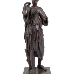 A Patinated Bronze Figure of Diana