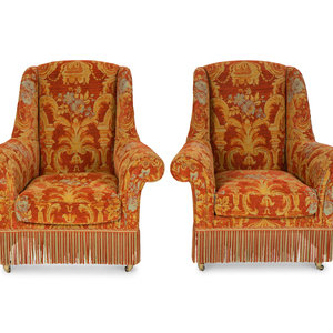 A Pair of Victorian Style Upholstered 351ece