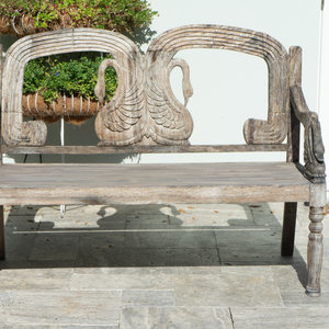 A Pair of Swedish Weathered Teak Garden