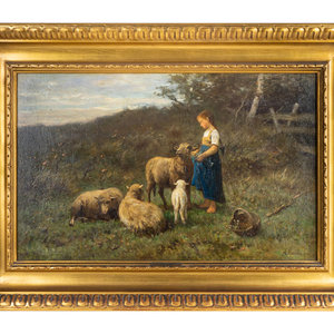 Young Girl with Sheep
 (Dutch,