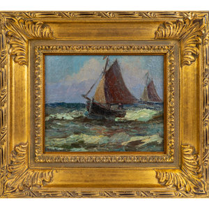 Sail Boats on Rough Seas
(German, 1866-1951)
9