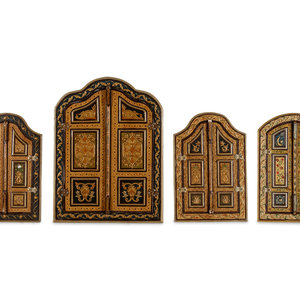 Four Carved and Polychrome-Decorated