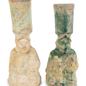 Two Chinese Glazed Terracotta Figural 351f55
