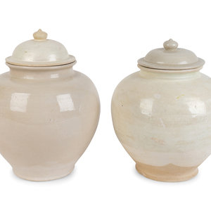 Two Chinese Porcelain Lidded Jars TANG 351f57
