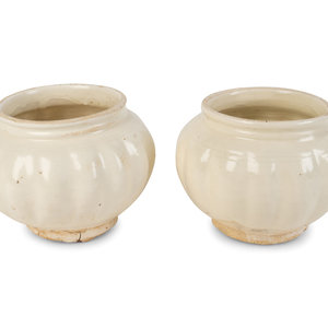 Two Chinese Qingbai Lobed Porcelain