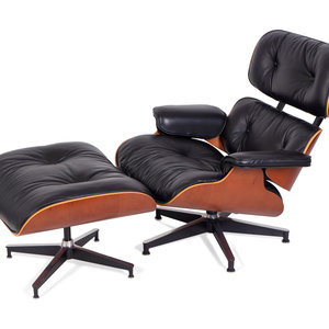 An Eames Laminated Walnut and Black 351f67