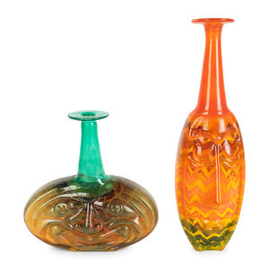 Two Kosta Boda Glass Face Vases DESIGNED 351f91