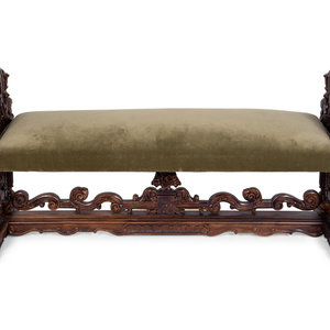 A Renaissance Style Velvet-Upholstered