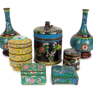 A Group of Seven Chinese Cloisonné