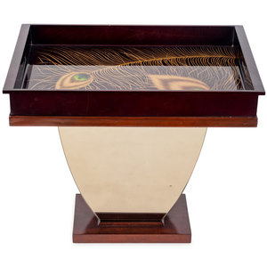 A Contemporary Brown Lacquer Tray 35202b