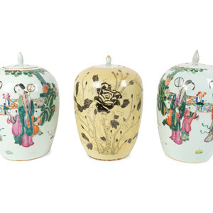 Three Chinese Porcelain Ovoid Vases