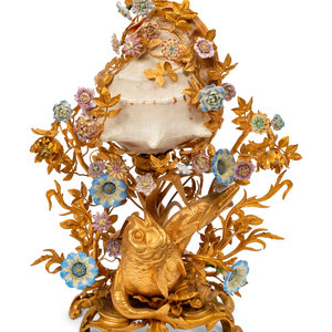 A Louis XV Style Gilt Bronze, Porcelain