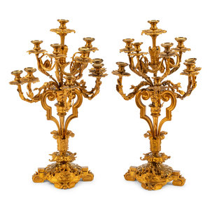 A Pair of Louis XVI Style Gilt Bronze