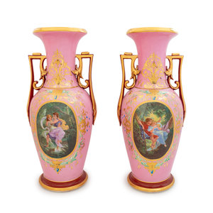 A Pair of Paris Porcelain Painted