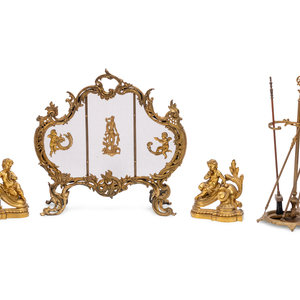 A Louis XV Style Gilt Bronze Four Piece 3520de