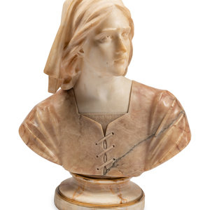 An Italian Carved Alabaster Bust 19th 3520f9