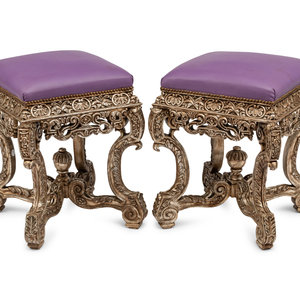 A Pair of Italian Style Silvered