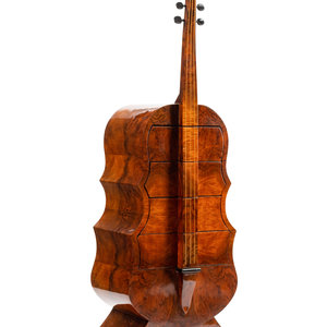 A Continental Burl Walnut "Cello"