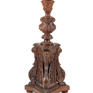 A Continental Carved Oak Pedestal Late 35212f