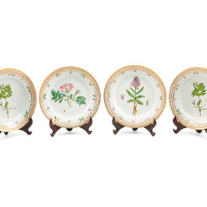 A Set of Four Royal Copenhagen Flora