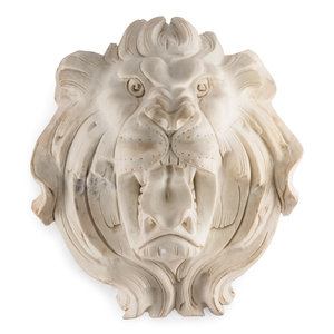 A Continental Marble Lion Mask
20th