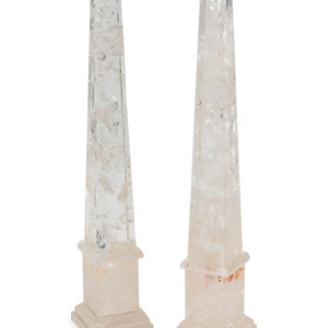 A Pair of Rock Crystal Obelisks 20th 352161