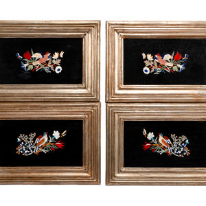 A Set of Four Pietra Dura Plaques