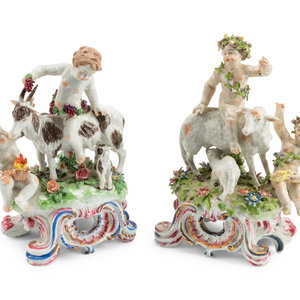 A Pair of Chelsea Porcelain Figural